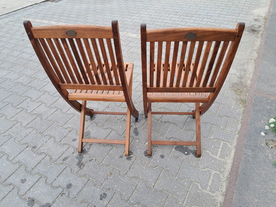 Image 1 of 2 Teak And Garden Teakhouten Klapstoelen/Bistrostoelen, Inklapbaar