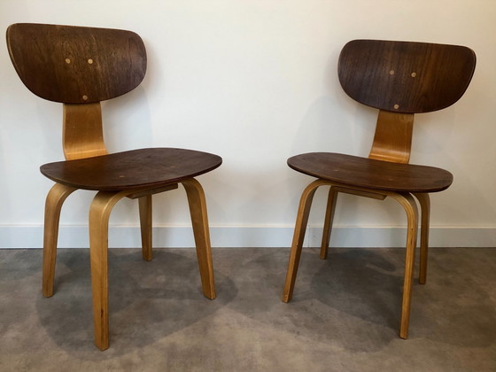 Image 1 of 2x Cees Braakman Pastoe SB02 stoelen