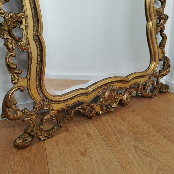 Image 1 of Grote Vintage Barok Brocante Rococo Spiegel Schouwspiegel.