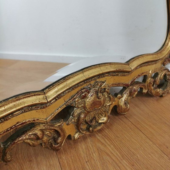 Image 1 of Grote Vintage Barok Brocante Rococo Spiegel Schouwspiegel.