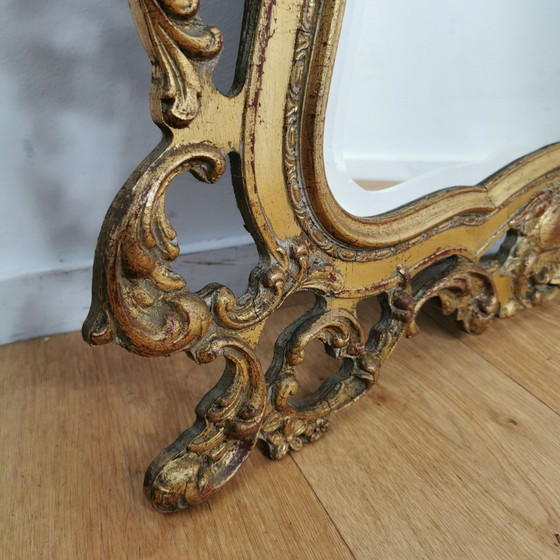 Image 1 of Grote Vintage Barok Brocante Rococo Spiegel Schouwspiegel.