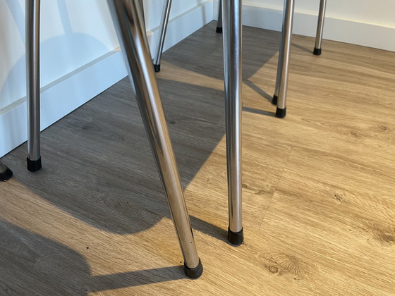 Image 1 of 4x Vintage formica stoelen blauw