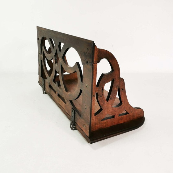 Image 1 of Vintage Art Deco wandplank van walnotenhout, Denemarken 1920