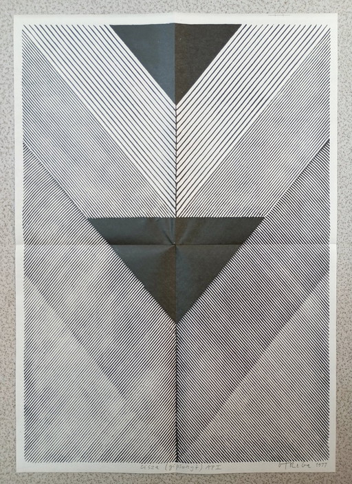 Ryszard Otreba Cisza (Gipsoryt) Abstracte Litho Poster 1972 Biënnale van Warschau