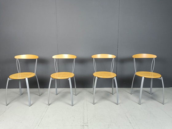 Image 1 of Vintage Postmoderne Italiaanse Eetkamerstoelen, 1990S