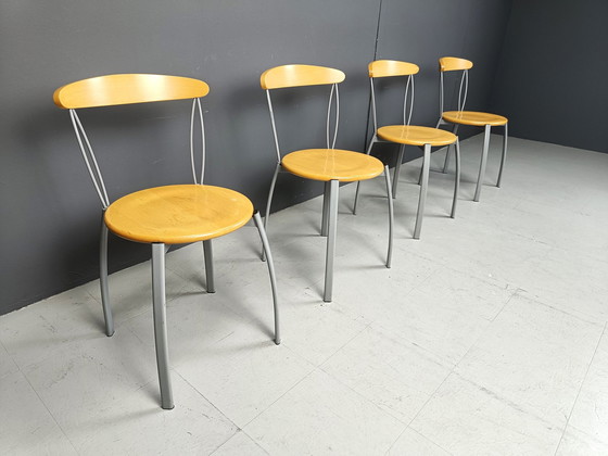 Image 1 of Vintage Postmoderne Italiaanse Eetkamerstoelen, 1990S