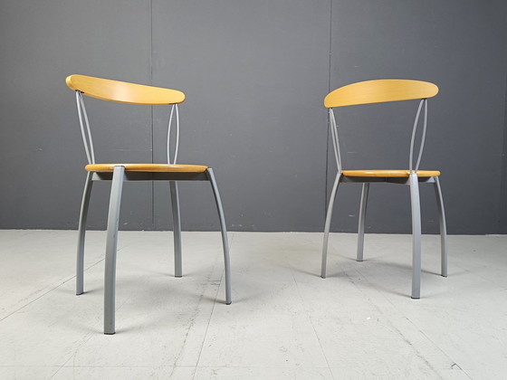 Image 1 of Vintage Postmoderne Italiaanse Eetkamerstoelen, 1990S