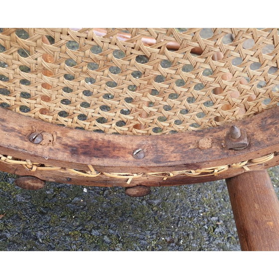 Image 1 of Vintage stoel van gebogen hout en riet door Michael Thonet, 1904