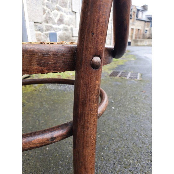 Image 1 of Vintage stoel van gebogen hout en riet door Michael Thonet, 1904