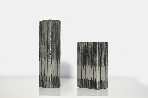 Casper Studioguss / Cast Aluminium Brutalist Vases / Germany 1970S