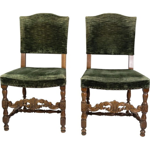 Paar vintage eikenhouten stoelen, jaren 1930