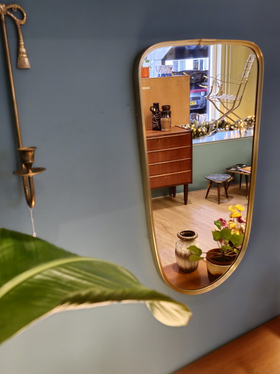 Image 1 of Vintage Wandspiegel Spiegel Mirror Messing Goud