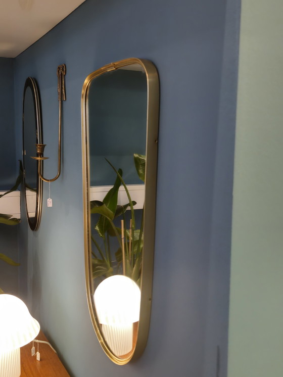 Image 1 of Vintage Wandspiegel Spiegel Mirror Messing Goud