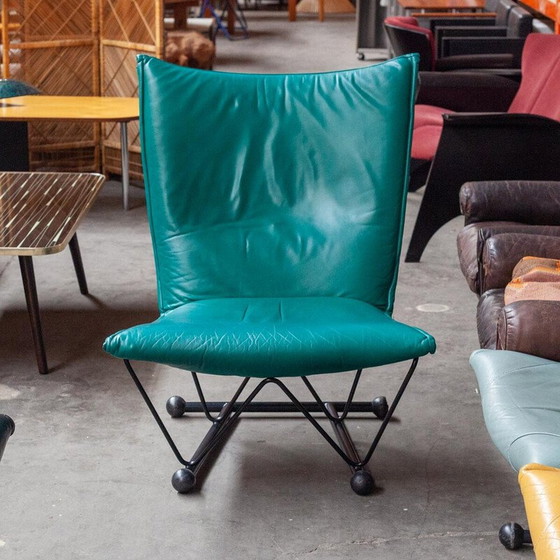 Image 1 of Vintage Flyer fauteuil in metaal en leer van Charles Boonzaaijer en Pierre Mazairac voor Young International, 1980