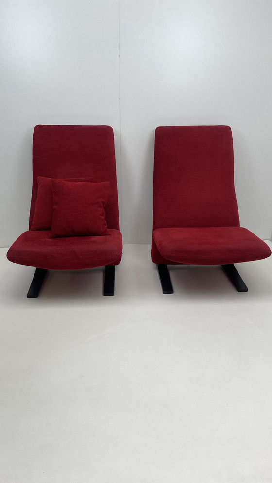 Image 1 of 2 x Artifort Concorde fauteuil kersenrode stof Pierre Paulin design