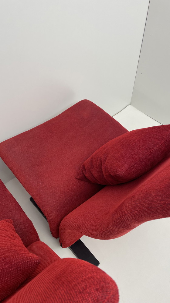 Image 1 of 2 x Artifort Concorde fauteuil kersenrode stof Pierre Paulin design