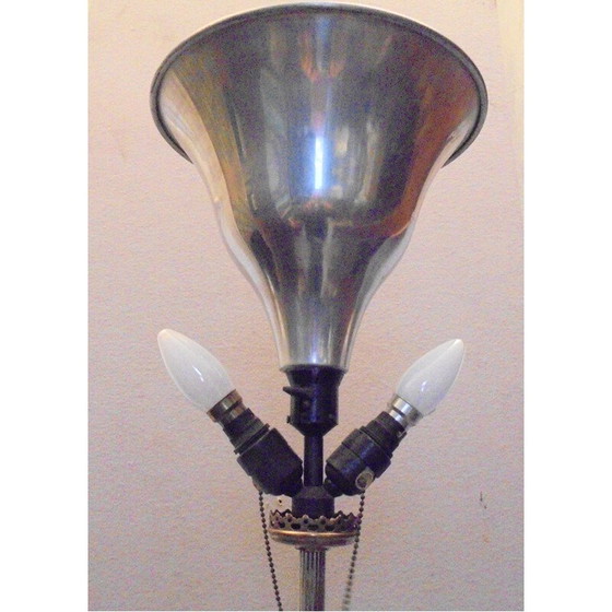 Image 1 of Vintage bronzen vloerlamp 1950
