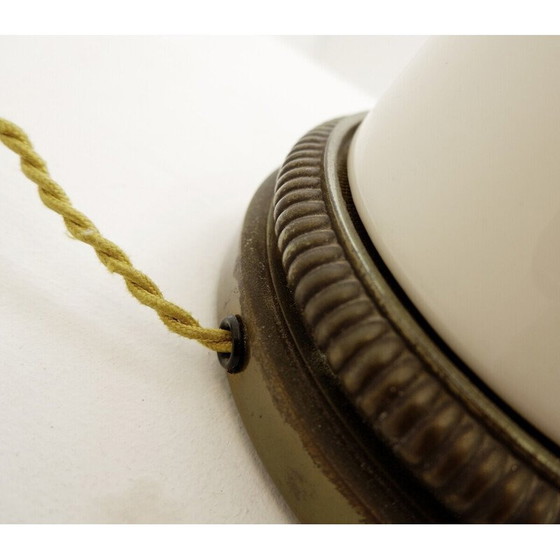 Image 1 of Paar Mid Century American Eagle tafellampen van keramiek en messing