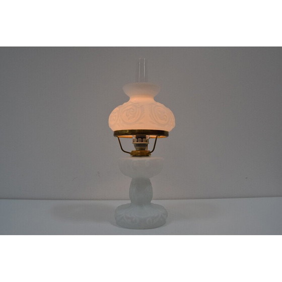 Image 1 of Vintage lamp van glas en messing, Tsjecho-Slowakije 1960