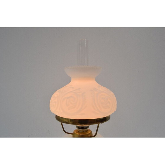 Image 1 of Vintage lamp van glas en messing, Tsjecho-Slowakije 1960