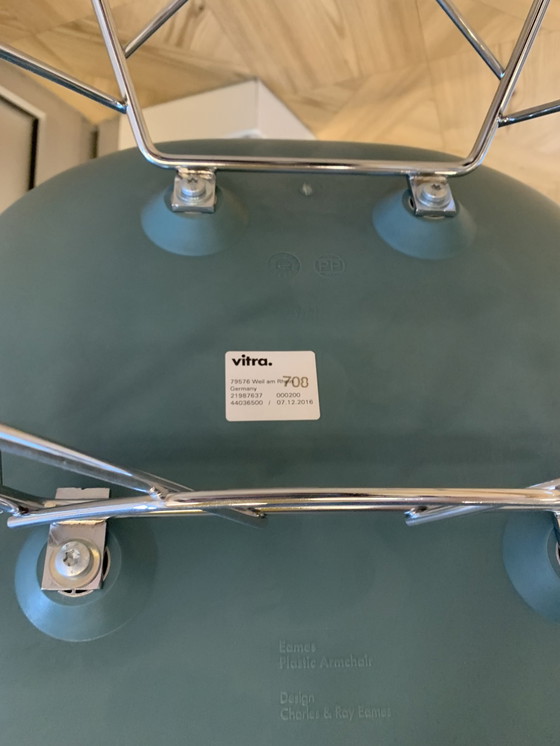 Image 1 of 2x Vitra Eames Rar schommelstoel mosterdgroen en blauwgroen