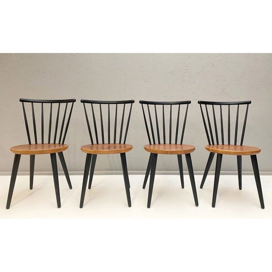 Image 1 of Vintage stoelen met conische rugleuning van Ilmari Tapiovaara, 1960