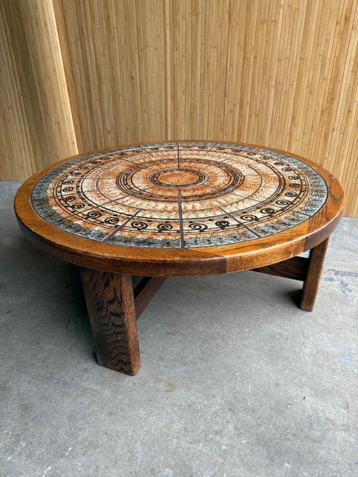 Vintage Ronde Salontafel Ebbe Sørensen 1970S