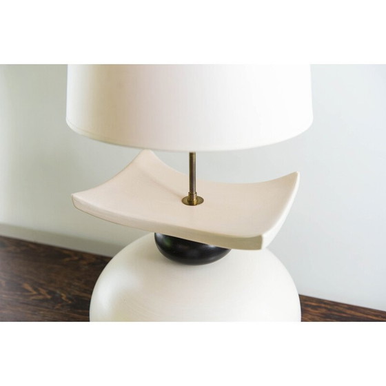 Image 1 of Vintage keramische lamp met kiezelsteen, 1970