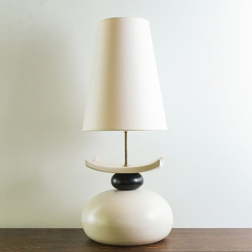 Vintage keramische lamp met kiezelsteen, 1970