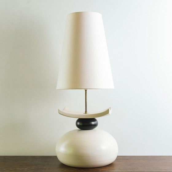 Image 1 of Vintage keramische lamp met kiezelsteen, 1970