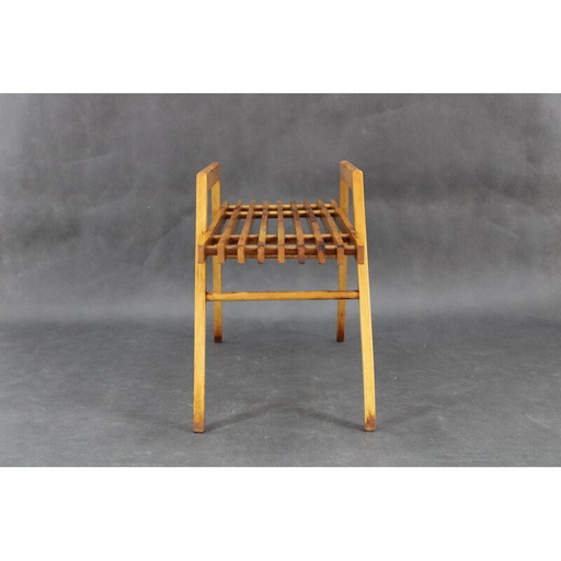 Vintage beuken bloempotstandaard, Tsjecho-Slowakije 1970