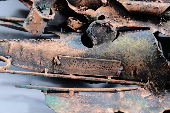 Image 1 of Monumentale metalen wandsculptuur in Brutalistische stijl door M. Di Giovanni