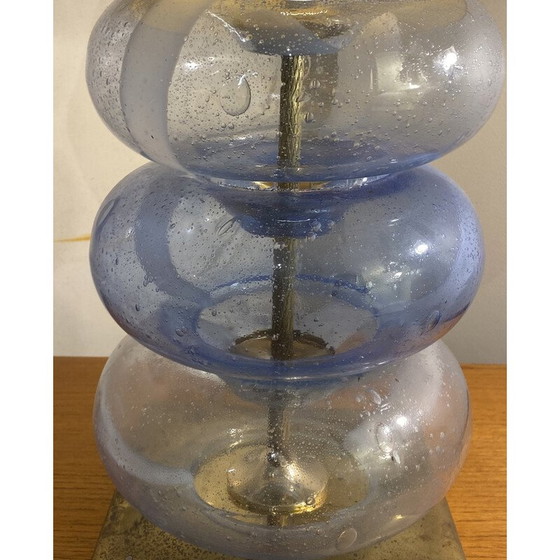 Image 1 of Vintage Murano glazen lamp met messing voet, 1980