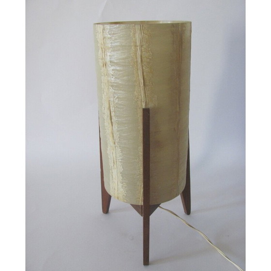 Image 1 of Vintage tafellamp met plastic kap, Tsjecho-Slowakije 1960