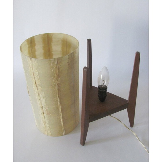 Image 1 of Vintage tafellamp met plastic kap, Tsjecho-Slowakije 1960