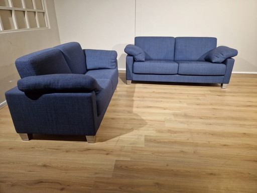 2X De Sede Ds17 Banken - Nieuwstaat - Blauw - Stof - Design 