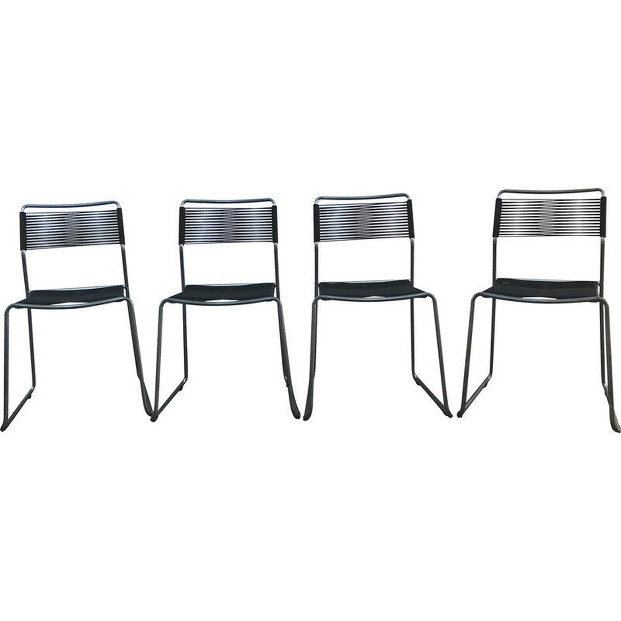 Set van 4 vintage Melker 'spaghetti' stoelen van Lisa Norinder