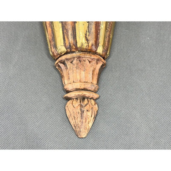 Image 1 of Paar vintage Art Deco wandlampen van hout en messing, Frankrijk