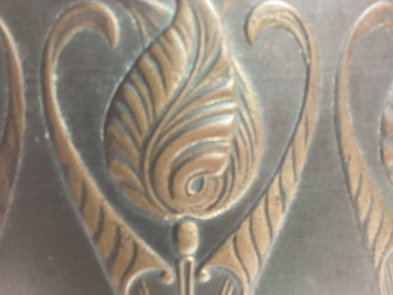 Image 1 of Art Nouveau Jugendstil Koperen Bloempot Bloemmotieven 