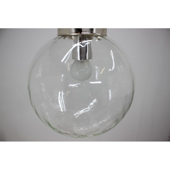 Image 1 of Vintage metalen en glazen hanglamp van Kamenický Šenov, Tsjecho-Slowakije 1960