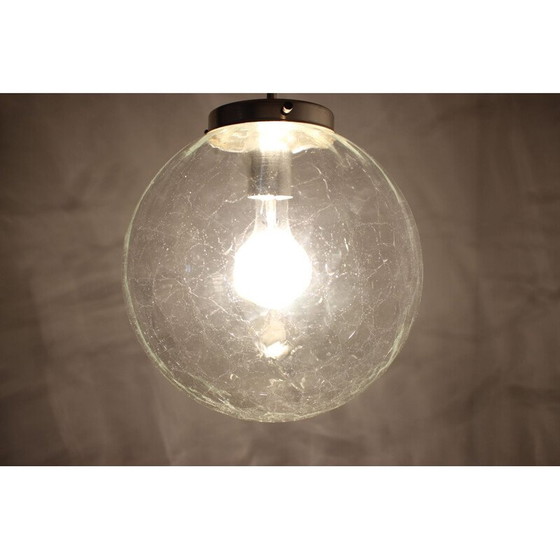 Image 1 of Vintage metalen en glazen hanglamp van Kamenický Šenov, Tsjecho-Slowakije 1960