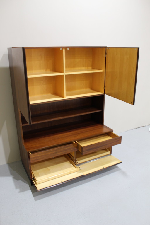 Vintage Boekenkast, Wandkast, Highboard - Tweedelig, Jaren '60