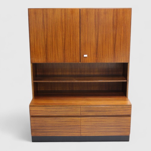 Vintage boekenkast, wandkast, highboard - tweedelig, jaren 1960