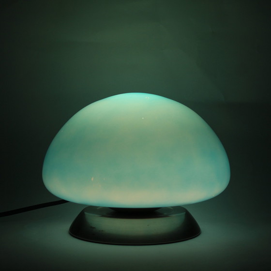 Image 1 of Space Age blauw glazen paddestoel lamp