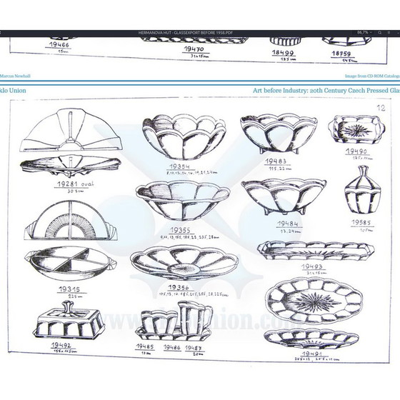 Image 1 of Vintage kom van geperst glas voor Borske Sklo Union, Tsjecho-Slowakije 1960
