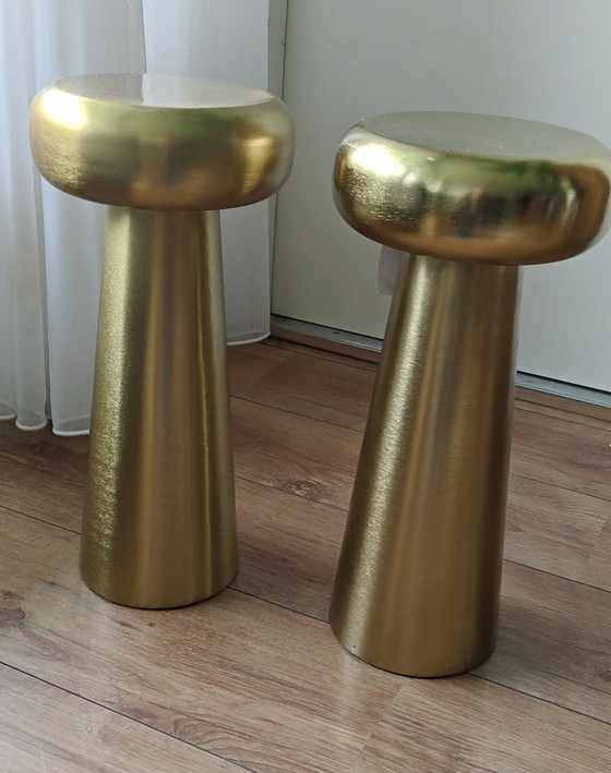 Image 1 of 2x Messing Bijzettafels