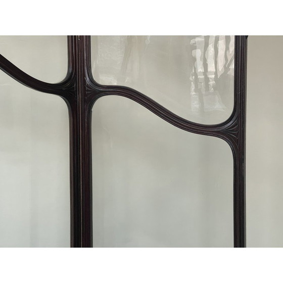 Image 1 of Vintage scherm in mahonie en glas Art Nouveau, Verenigd Koninkrijk 1900