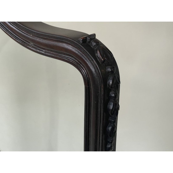 Image 1 of Vintage scherm in mahonie en glas Art Nouveau, Verenigd Koninkrijk 1900