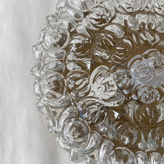 Image 1 of Wandlamp plafond dik glas 1970 1980 jaren tachtig antiek lamp transparant