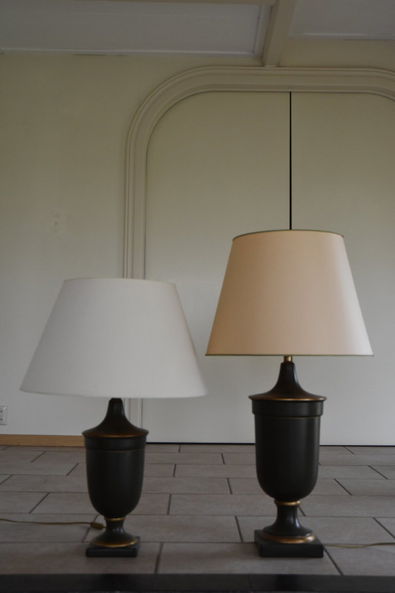 Image 1 of Grote En Kleine Aardewerken Tafellampen Van Kullmann, Jaren 90